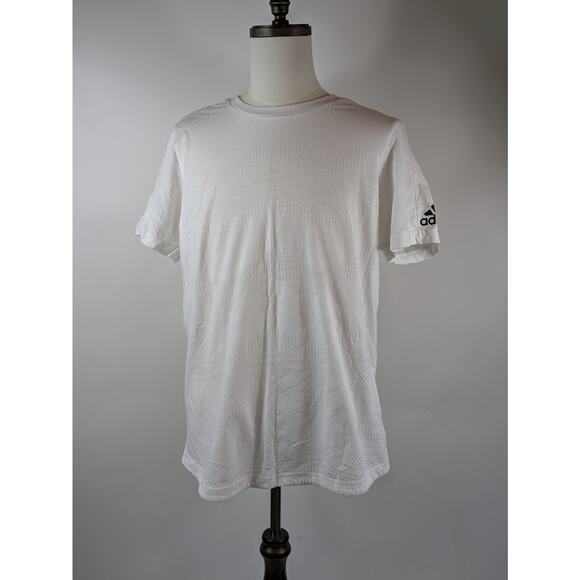 adidas Other - Adidas Mens XL T-Shirt White ID Jacquard Chevron Athletic Performance Top Soccer